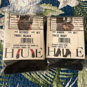 New HUE Opaque Tights one Navy one Black